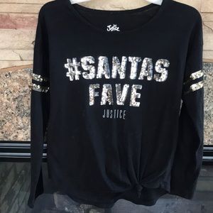 Girls Santa’s Fave Long Sleeve Tee